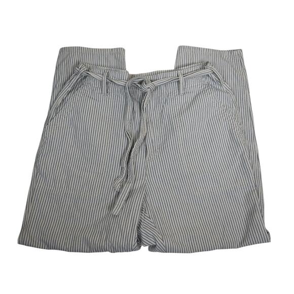 American Eagle Womens 10 Short High Rise Striped Belted Pants - Picture 4 of 10